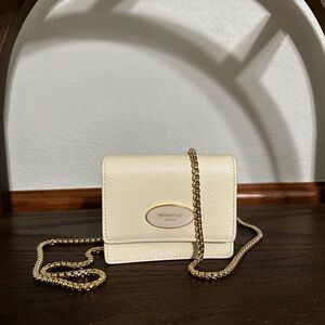 Cream Crossbody Bag with Chain Strap